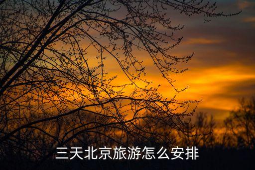 三天北京旅游怎么安排
