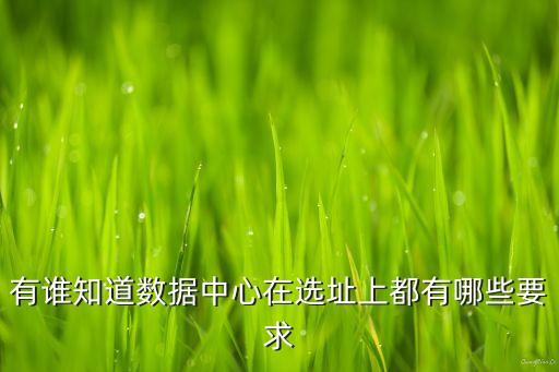 有谁知道数据中心在选址上都有哪些要求
