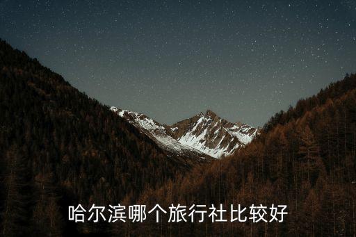 哈尔滨哪个旅行社比较好