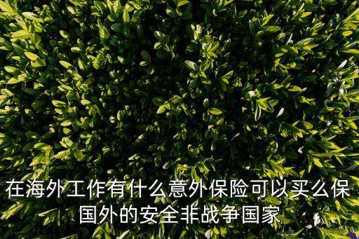 在海外工作有什么意外保险可以买么保国外的安全非战争国家