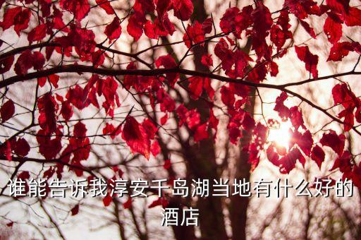 谁能告诉我淳安千岛湖当地有什么好的酒店