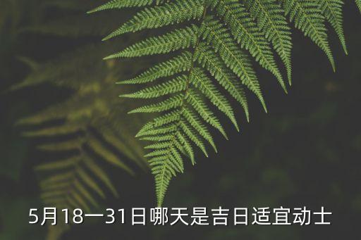 5月18一31日哪天是吉日适宜动士