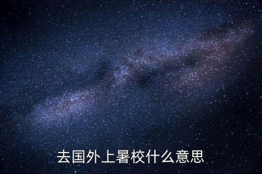 去国外上暑校什么意思