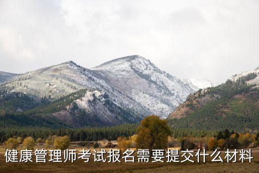 健康管理师考试报名需要提交什么材料