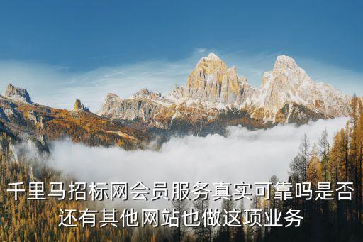 千里马招标网会员服务真实可靠吗是否还有其他网站也做这项业务