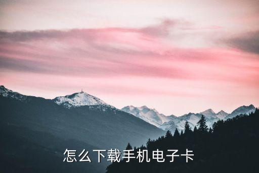 下载电子健康卡，怎么下载手机电子卡