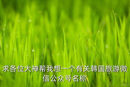 国外旅游团公众号叫什么，我想去韩国旅游不知道哪个微信公众号做的比较好