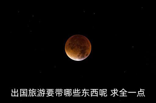 出国旅游要带哪些东西呢 求全一点