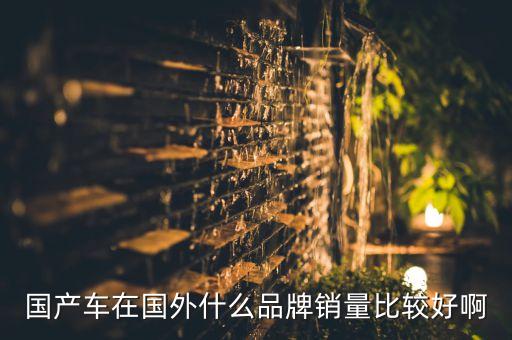 国产车在国外什么品牌销量比较好啊