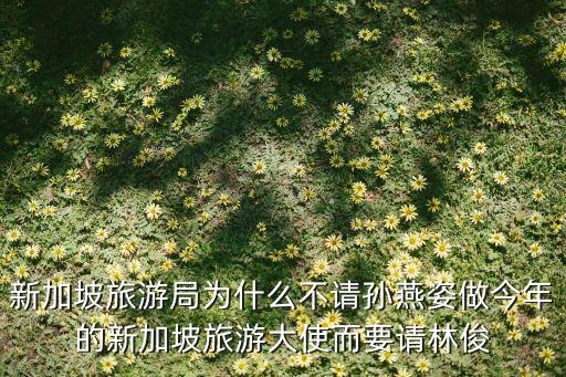 新加坡旅游局为什么不请孙燕姿做今年的新加坡旅游大使而要请林俊