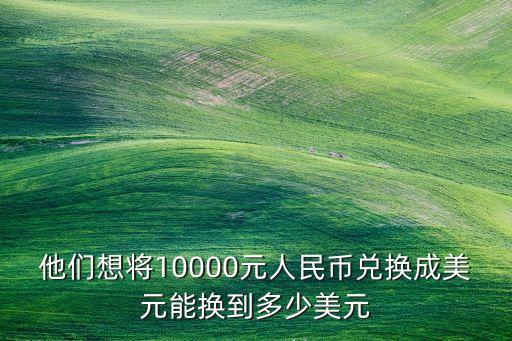 他们想将10000元人民币兑换成美元能换到多少美元