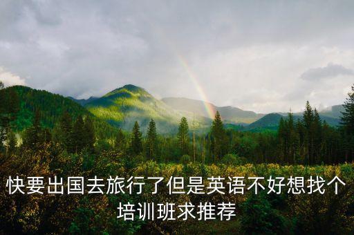 快要出国去旅行了但是英语不好想找个培训班求推荐