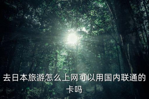 去日本旅游怎么上网可以用国内联通的卡吗