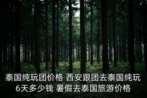 泰国纯玩团价格 西安跟团去泰国纯玩6天多少钱 暑假去泰国旅游价格