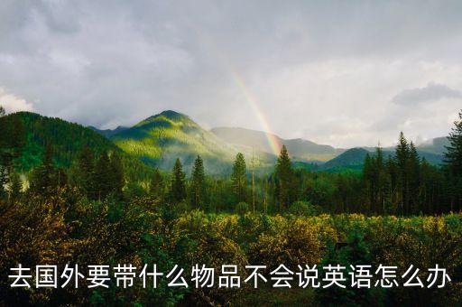 去国外要带什么物品不会说英语怎么办