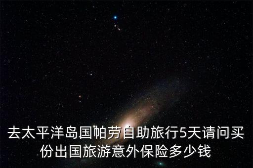 去太平洋岛国帕劳自助旅行5天请问买份出国旅游意外保险多少钱