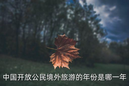 中国开放公民境外旅游的年份是哪一年
