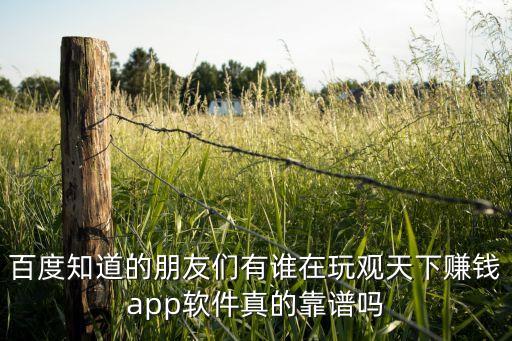 百度知道的朋友们有谁在玩观天下赚钱app软件真的靠谱吗