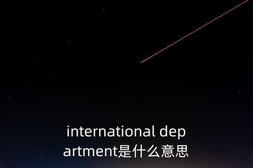 international department是什么意思