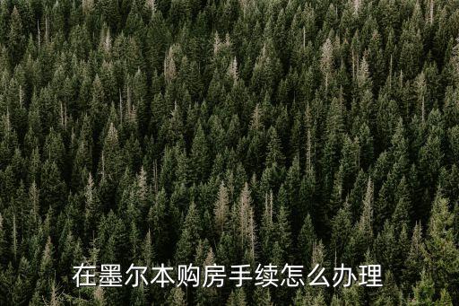 在国外旅游怎么买房，在墨尔本购房手续怎么办理