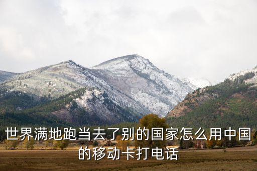 世界满地跑当去了别的国家怎么用中国的移动卡打电话