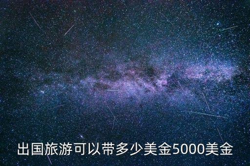 出国旅游可以带多少美金5000美金