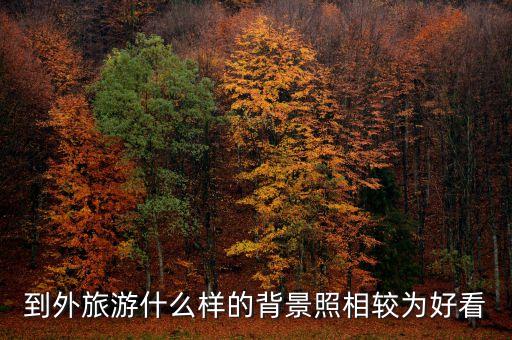 到外旅游什么样的背景照相较为好看