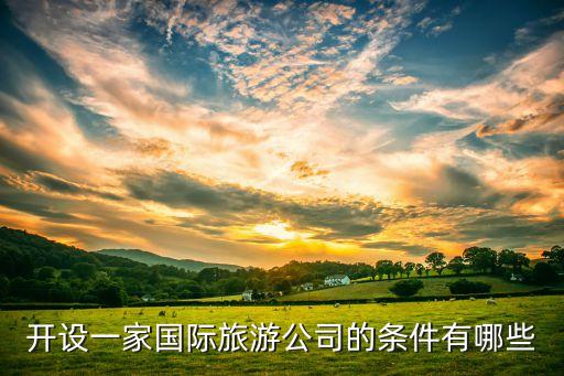 开个国际旅游公司需要什么，开个国际旅游公司所需要的资料